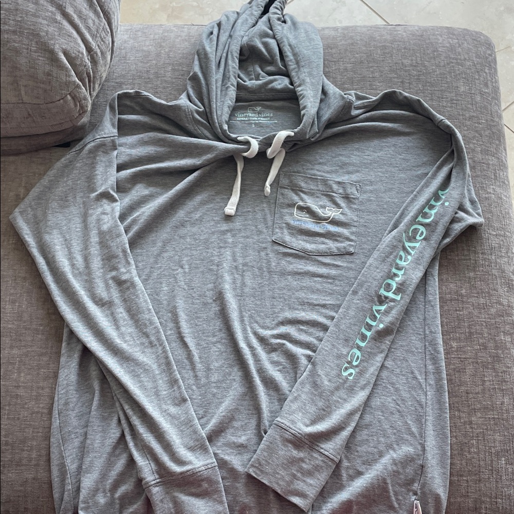 Vineyard Vines Gray Long Sleeve Hoodie Tee